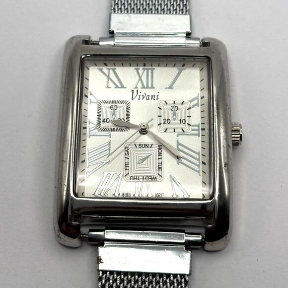 Vintage Silver Vivani Men's Watch - Picture 2 of 4